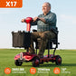 270W 4-Wheel Electric Mobility Scooter for Adults, Foldable Portable Travel Scooter, 10-Mile Range