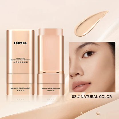 Dual-Ended Hydrating Foundation Stick with Brush, Lightweight Cream Makeup Base