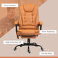 7-Point Vibrating Massage Office Chair with Footrest, High Back Reclining Computer Chair with Lumbar Support – Light Brown