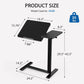 Adjustable Overbed Table with Wheels – Height Adjustable Tilt-Top Bedside Laptop Desk, Mobile Standing Table for Bedroom