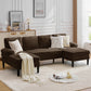U-Shaped 4-Seater Sectional Sofa – Upholstered Lounge Sleeper Couch with Removable Cushions for Living Room