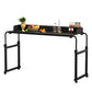 47-Inch Height Adjustable Overbed Table with Wheels, Rolling Laptop Desk with Raised Baffle for Hospital, Home & Office