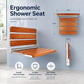 Wall-Mounted Folding Shower Seat – Stainless Steel Fold-Down Bath Bench for Seniors, 400 lb Capacity