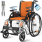 Lightweight Foldable Manual Wheelchair – Steel Frame with Flip-Up Armrests & Quick-Release Leg Rests for Travel