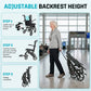Lightweight Foldable Transport Wheelchair – Aluminum Alloy Travel Chair with Telescopic Handle, 260 lbs Capacity