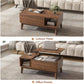 Fluted Lift-Top Coffee Table with Hidden Storage, Modern Living Room & Home Office Center Table