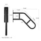 U-Shaped Stair Handrail for 1–3 Steps – 22.8" Wall-Mounted Safety Grab Bar for Indoor Stairs & Doorways