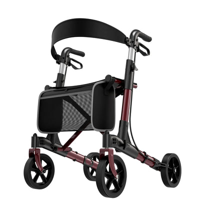 3-in-1 Foldable Rollator Walker for Seniors with Seat & Storage Bag – 300 lb Capacity