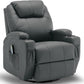 360° Swivel Rocking Recliner Chair with Massage & Heat – Manual Lounge Chair with Remote Control & Cup Holder