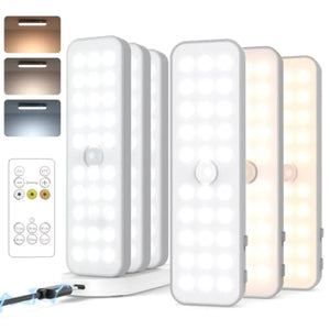 6-Inch Wireless LED Under Cabinet Light with Charging Station, Rechargeable Motion Sensor, 3 Color Temperatures & Dimmable Brightness