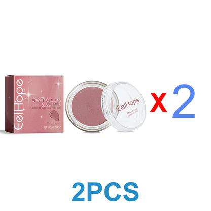 Velvet Shimmer Cream Blush, Dried Rose, with Hyaluronic Acid, Hydrating Buildable Cheek Color