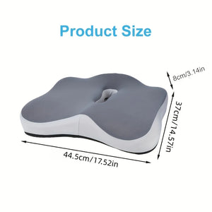 Ergonomic Memory Foam Coccyx Seat Cushion – Contoured Tailbone & Hip Support Chair Pad with Washable Cover for Office, Car & Wheelchair