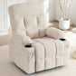 360° Swivel Rocker Recliner Chair – Manual Upholstered Lounge Chair with Cup Holders & Side Pockets for Living Room