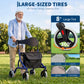 Heavy-Duty Aluminum Rollator Walker with Seat – 330 lbs Capacity, 8" All-Terrain Wheels, Foldable & Adjustable