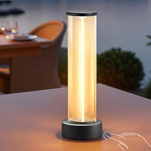 Cordless Rechargeable Table Lamp, 3-Mode Touch Dimming, IP54 Water-Resistant for Indoor and Outdoor Use
