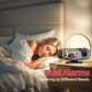 180° Rotating LED Projection Alarm Clock with Large Display, Dual Alarms, Dimmer, Ceiling Projector & USB Charging