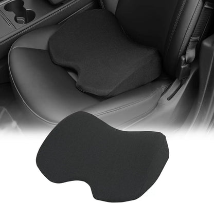 Breathable Leather Memory Foam Car Seat Cushion – Ergonomic Tailbone & Hip Pressure Relief Driving Pad with Mesh Support