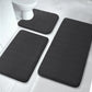 Black Memory Foam Bathroom Mat, Soft Thick Absorbent Bath Rug with Non-Slip Backing, Quick Dry Machine Washable
