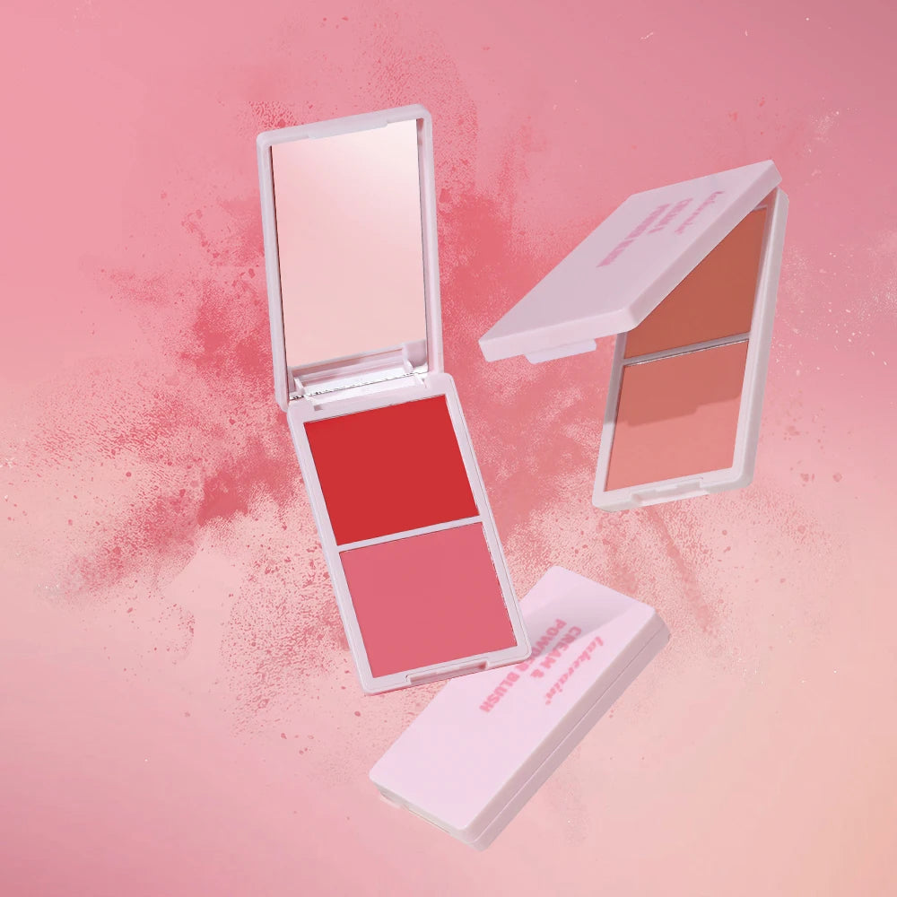 Cream Powder Blush, Highly Pigmented Rosy Cheek Color, Matte & Dewy Finish Options, 5 Shades