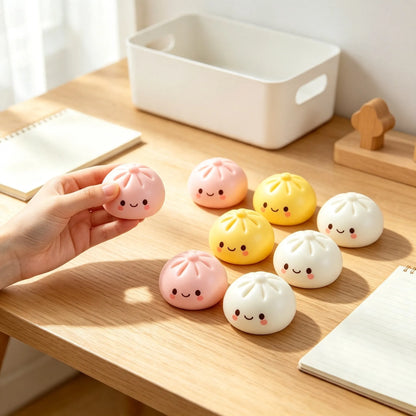 Halloween Squishy Toy Set with Mini Steamer Box, 4/6/8-Piece Soft Sensory Fidgets, Random Colors