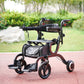 Power Assist Electric Folding Rollator Walker with Seat