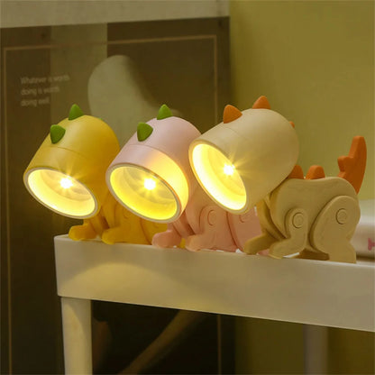 Mini LED Folding Desk Lamp, Cute Pet Design, Adjustable Portable Night Light