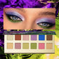 12-Color Crocodile Eyeshadow Palette, Matte & Shimmer, Highly Pigmented Waterproof Long-Lasting Eye Makeup
