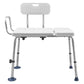 Heavy-Duty Tub Transfer Bench with Armrest & Backrest – Height Adjustable Shower Chair with Curtain Slot, 400 lb Capacity