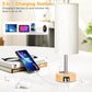 Touch Bedside Table Lamps Set of 2, 3-Way Dimmable Small Nightstand Lamps with USB-A and USB-C Charging Ports for Bedroom