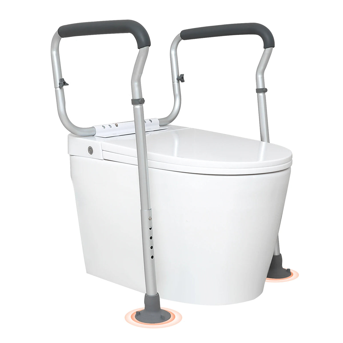 Adjustable Toilet Safety Rails – Width & Height Adjustable Bathroom Support Frame, Fits Most Toilets, 300 lb Capacity