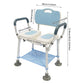 Height Adjustable Shower Chair with Backrest & Armrests – Cutout Bath Seat, Storage Rack, Shower Head Holder & Non-Slip Feet