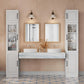 86-Inch Tall Bathroom Storage Cabinet with Glass Door & 5-Tier Shelves, Slim Freestanding Organizer for Small Spaces