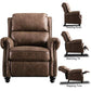 Faux Leather Pushback Recliner Chair with Rivet Accents, Upholstered Armchair for Living Room