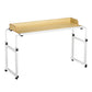 47-Inch Height Adjustable Overbed Table with Wheels, Rolling Laptop Desk with Raised Baffle for Hospital, Home & Office
