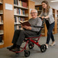 Lightweight Foldable Transport Wheelchair – 18.5 lbs Portable Travel Chair with 8" Rear Wheels for Adults