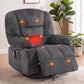 Oversized Corduroy Swivel Rocker Recliner Chair with Massage & Heat, 360° Glider with Cup Holder, Side Pockets & Storage