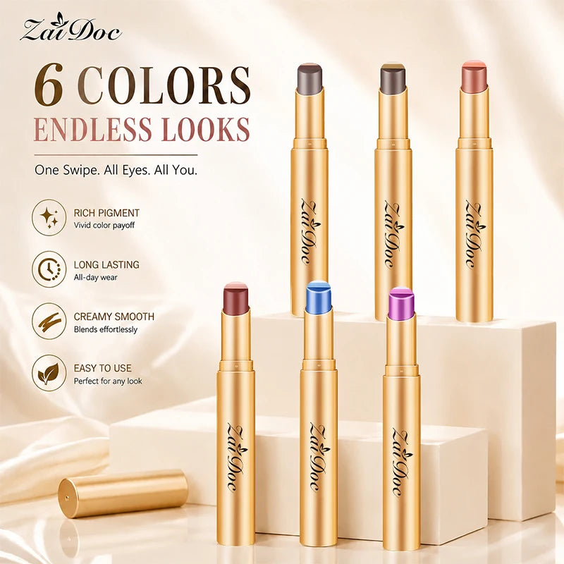 3-in-1 Cream Eyeshadow Stick, Glitter & Shimmer Finish, Long-Lasting Eye Makeup, 3.5g