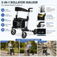 3-in-1 Foldable Rollator Walker for Seniors with Seat & Storage Bag – 300 lb Capacity