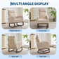 Nursery Glider Rocking Chair with Adjustable Footrest – High Back Upholstered Lounge Chair with Side Pockets, Beige