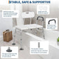 Tub Transfer Bench for Seniors – Height Adjustable Shower Chair with Backrest & Slip-Resistant Feet