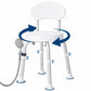 60° Swivel Shower Chair for Seniors – Height Adjustable Bath Seat with Backrest, Non-Slip Feet, 330 lb Capacity