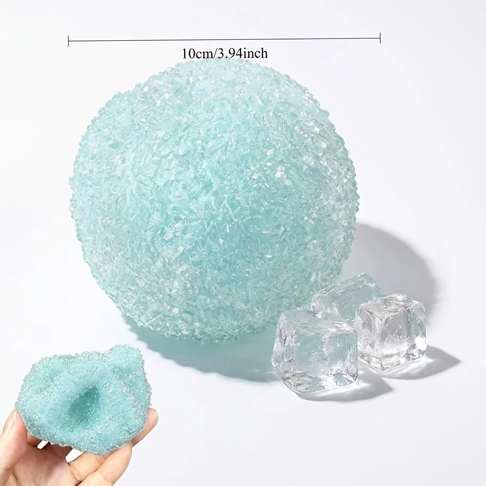 Light Blue Slushie-Texture Squeeze Ball, Soft Crunchy ASMR Sensory Fidget Toy