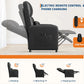 Power Recliner Chair with Heat & Massage, Electric Overstuffed PU Leather Recliner with USB Port & Side Pockets