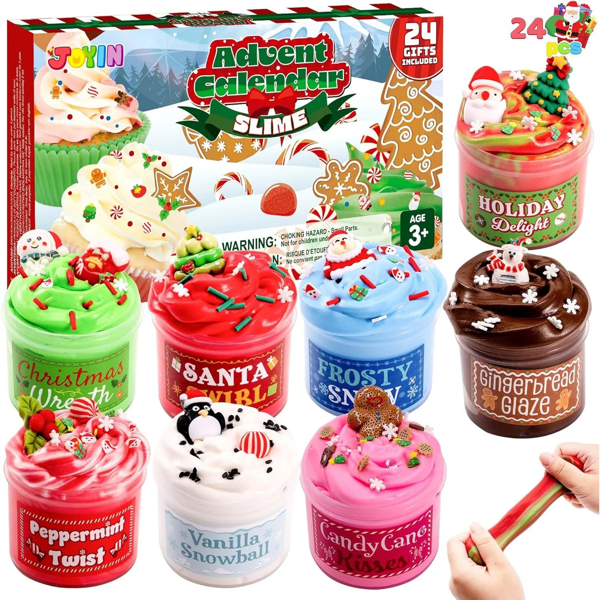 2026 Slime Christmas Advent Calendar, 24-Day Countdown Kit with Dessert-Themed Accessories for Kids