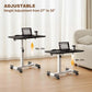Height Adjustable Overbed Laptop Desk with Wheels, Tilting Mobile Rolling Computer Table for Bed, Couch, Home & Hospital