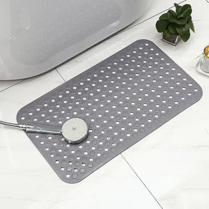 Non-Slip Shower Mat, Cushioned Bathroom Bath Mat with Quick Drainage Holes, Anti-Slip Floor Mat, Easy Installation