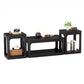 Modern 3-Piece Coffee Table Set with Side Tables, Rounded Edges & Storage for Living Room, Black