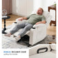Manual Rocker Recliner Chair with Massage, Overstuffed Glider Recliner with Cup Holders & Side Pockets