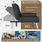 Convertible Futon Sofa Bed – Adjustable Reclining Sleeper Couch with Removable Armrests & Dual Cup Holders for Living Room