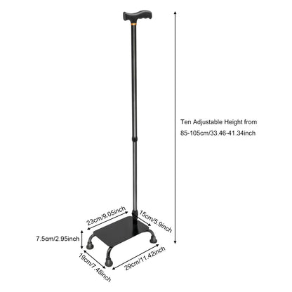 2-in-1 Adjustable Stair-Climbing Assist Cane with Support Step – 330 lbs Capacity Walking Aid for Seniors